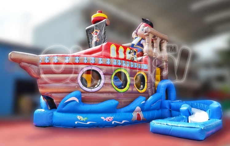 pirate ship inflatable water slide