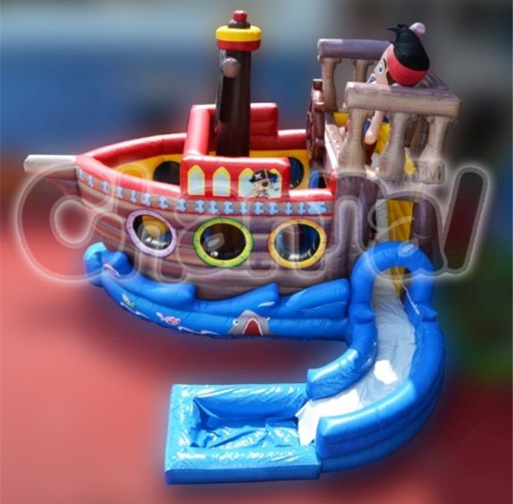 pirate ship bounce house and inflatable water slide