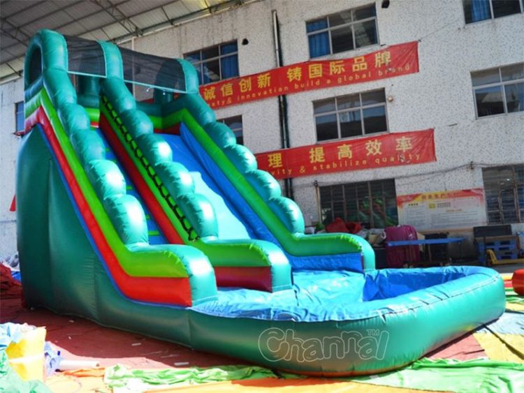 emerald green water slide