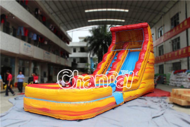 volcano lava water slide