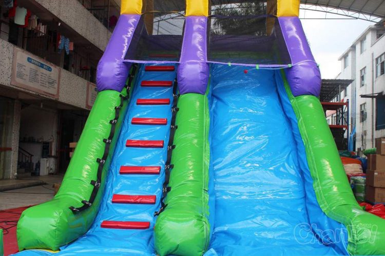 climb stairs and slide lane
