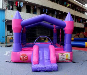 pvc pink inflatable castle