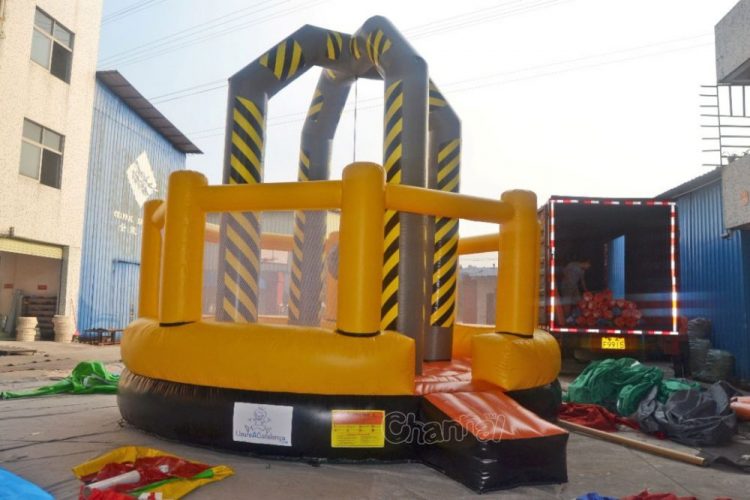 construction danger zone inflatable wrecking ball