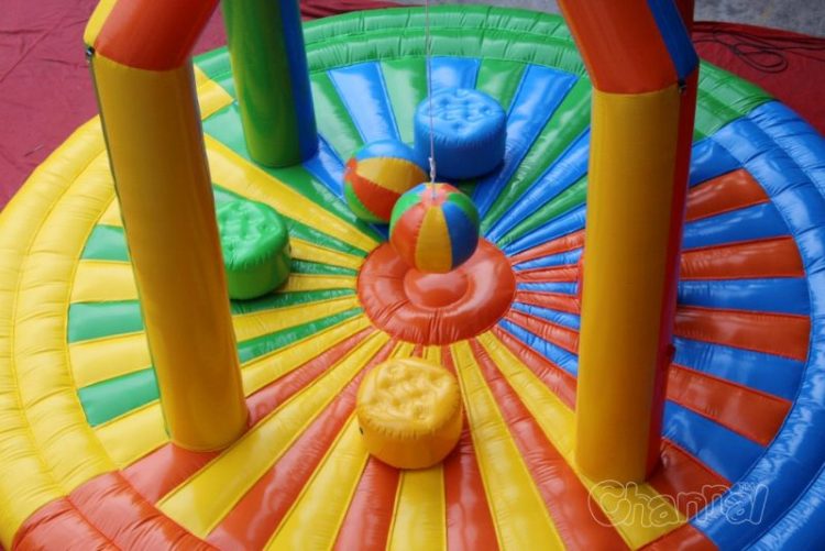 rainbow inflatable wrecking ball arena